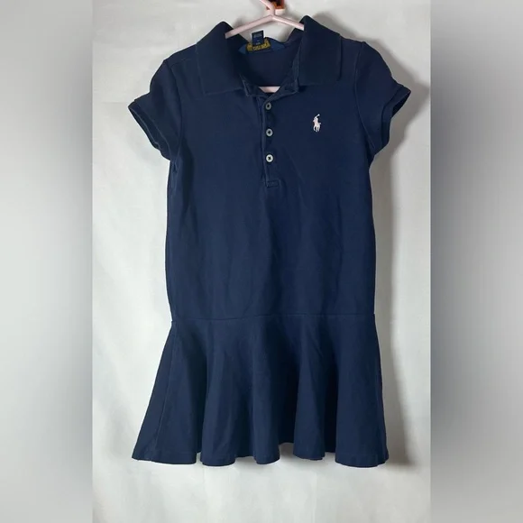 Polo Ralph Lauren Big Girls' Cotton Mesh Polo Dress – Size 5 - Picture 2 of 9